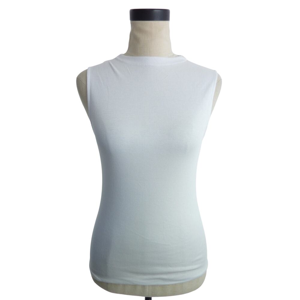 NWOT Everlane Funnel Neck Tank Ribbed in White S